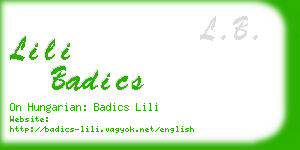 lili badics business card